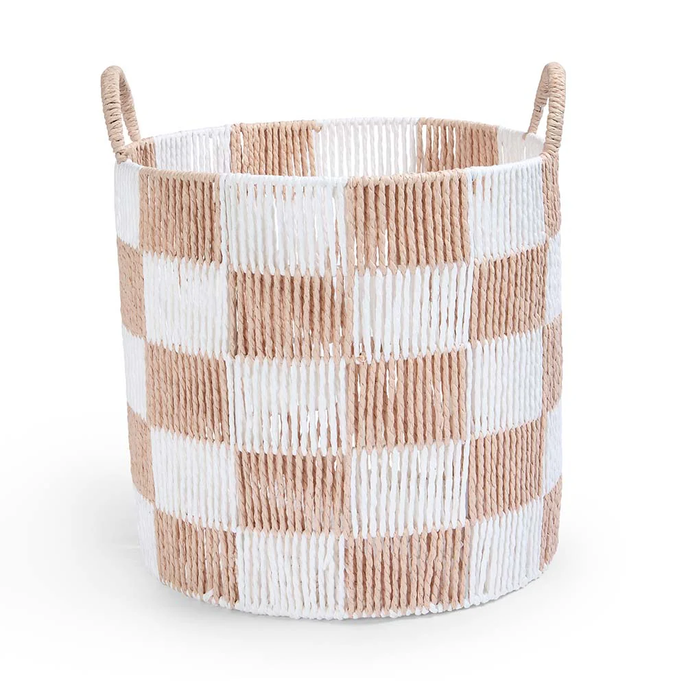 Checkerboard Large Storage Basket (Nude) - Image 2
