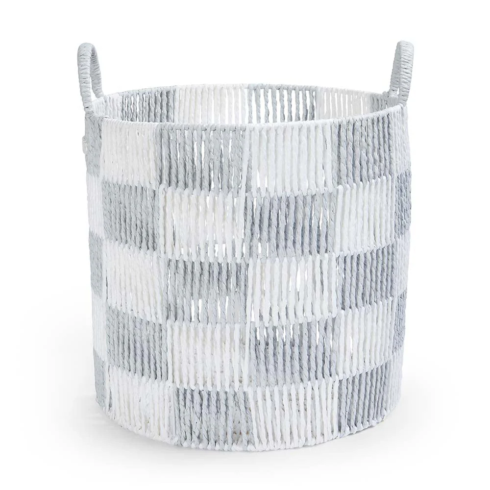 Checkerboard Large Storage Basket (Powder Blue) - Image 2