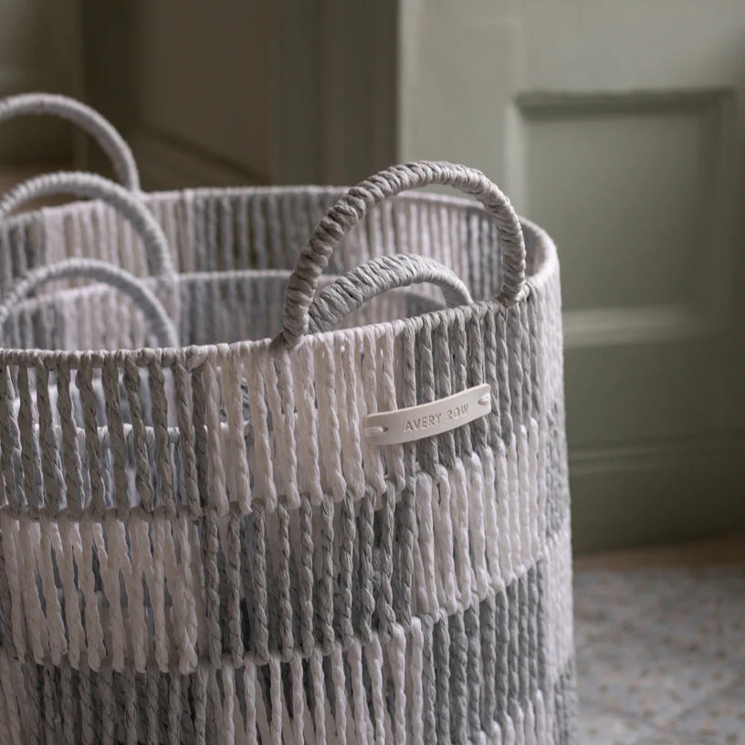 Checkerboard Medium Storage Basket (Powder Blue) - Image 3