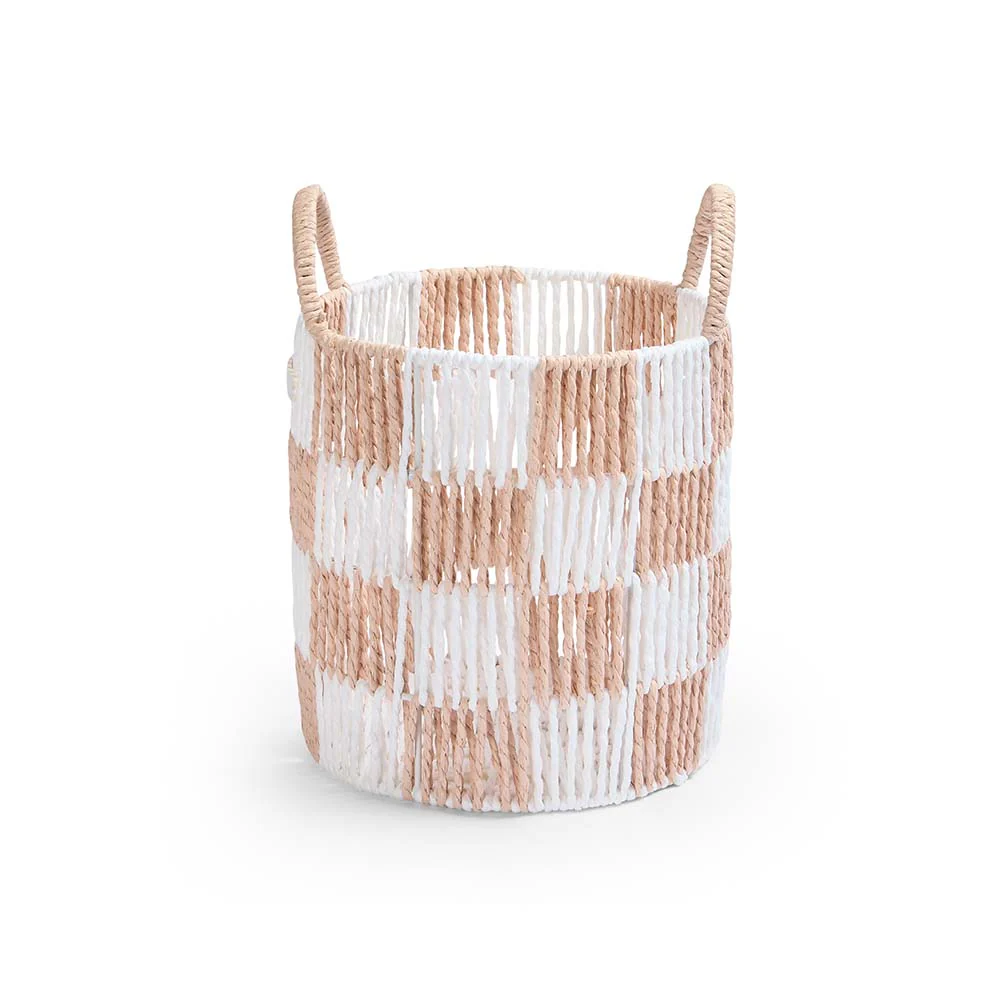 Checkerboard Small Storage Basket (Nude) - Image 3