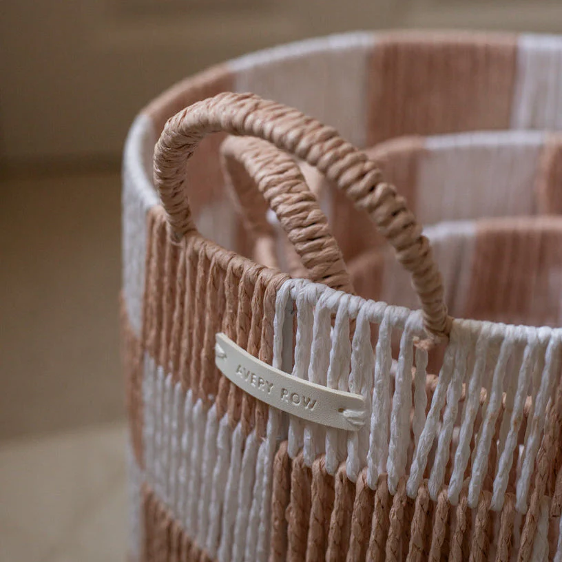 Checkerboard Small Storage Basket (Nude) - Image 4