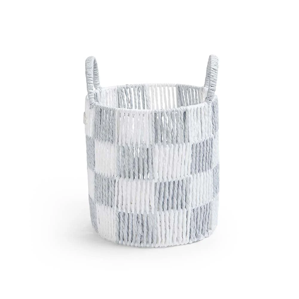 Checkerboard Small Storage Basket (Powder Blue) - Image 2