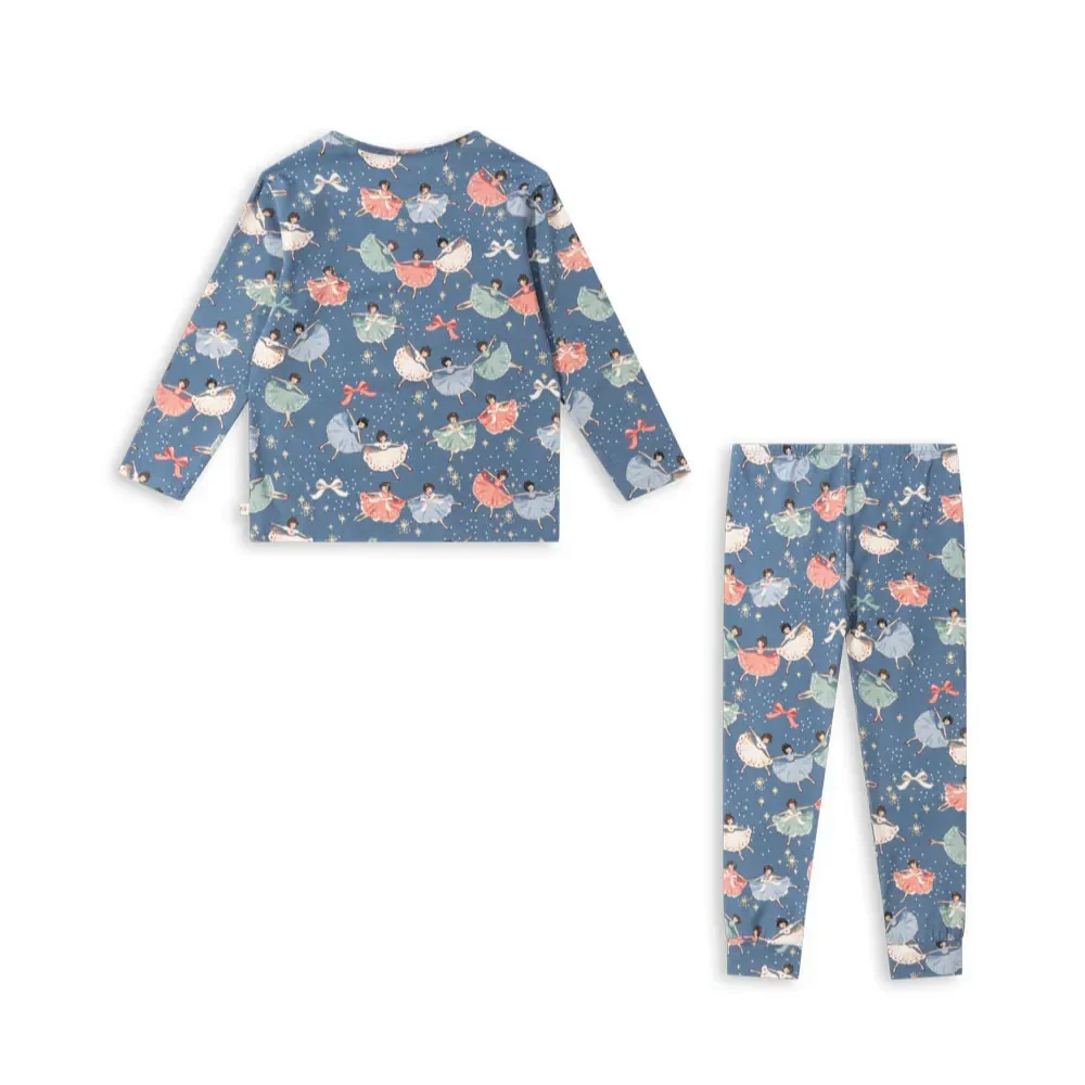 Bow Ballerina Cotton Top and Leggings Pyjama Set - Image 2