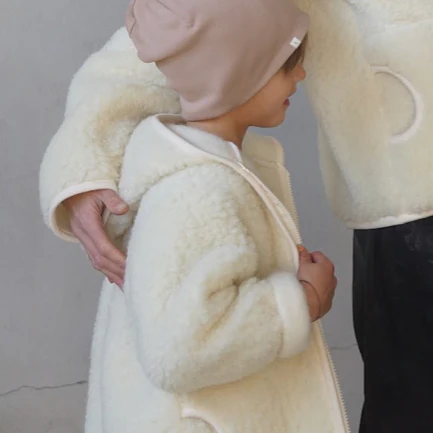Ciara 100% Wool Hooded Coat (Milk) - Image 3