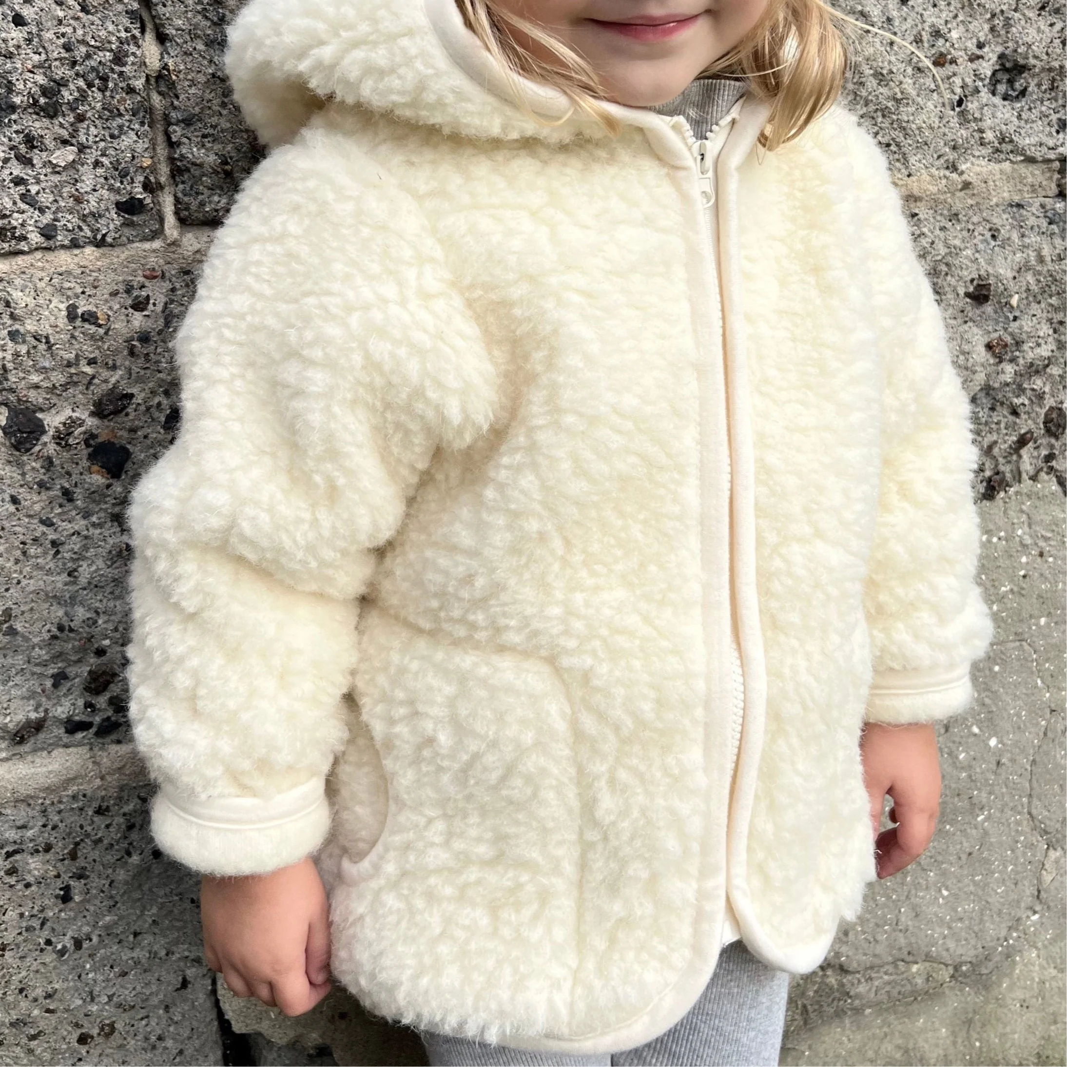 Ciara 100% Wool Hooded Coat (Milk) - Image 4