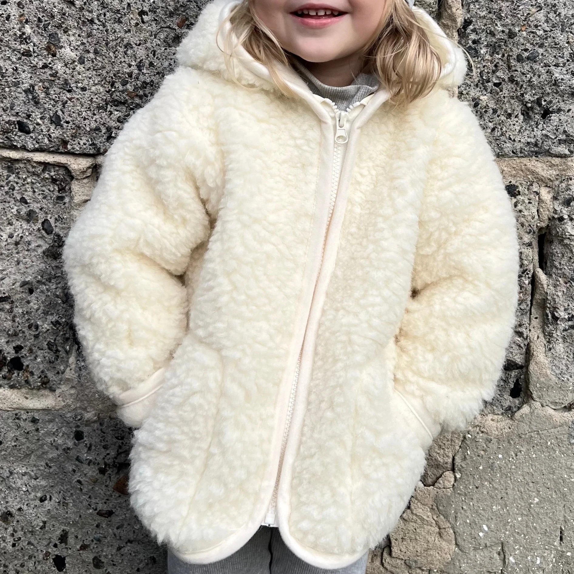 Ciara 100% Wool Hooded Coat (Milk) - Image 6