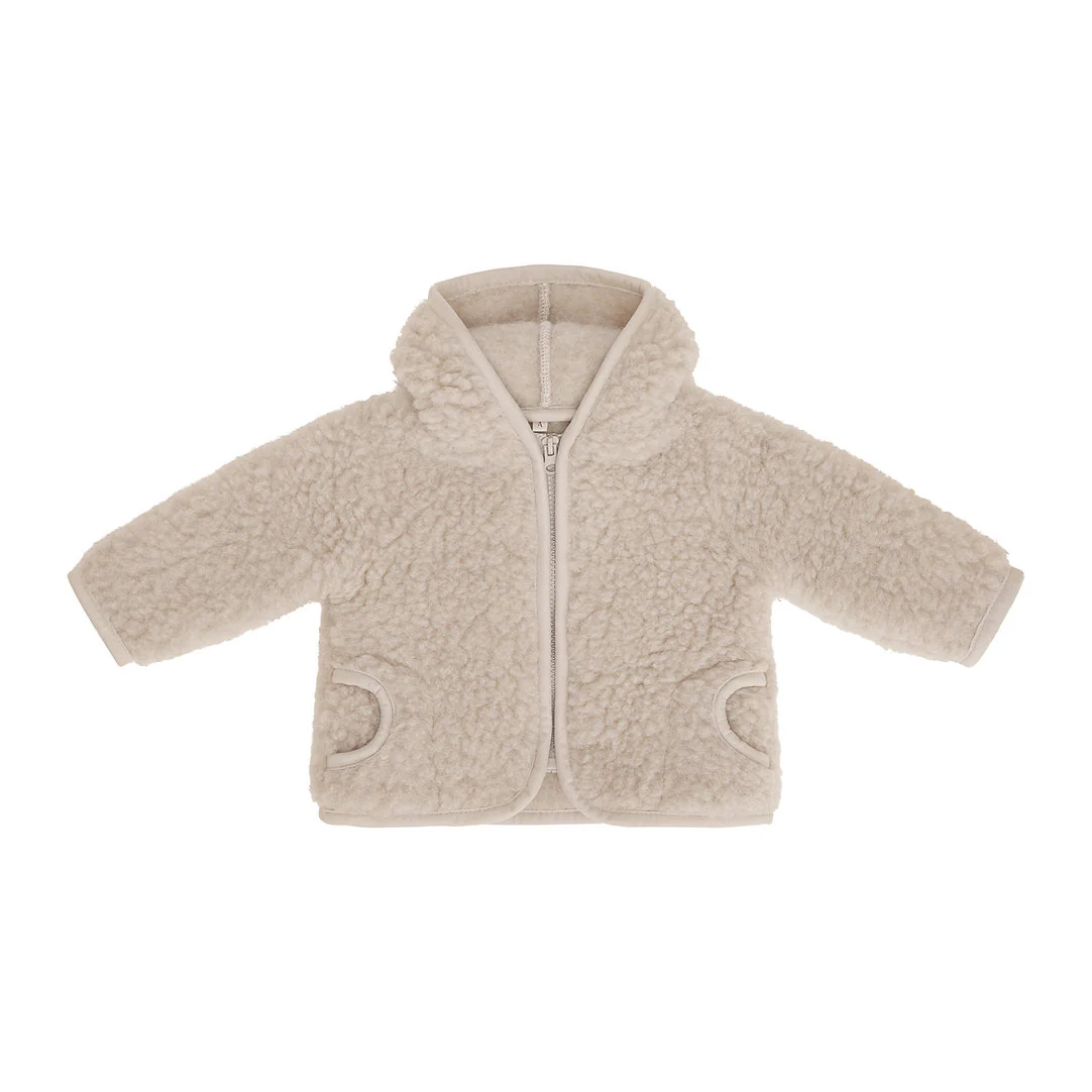 Ciara 100% Wool Hooded Coat (Biscuit) - Image 11
