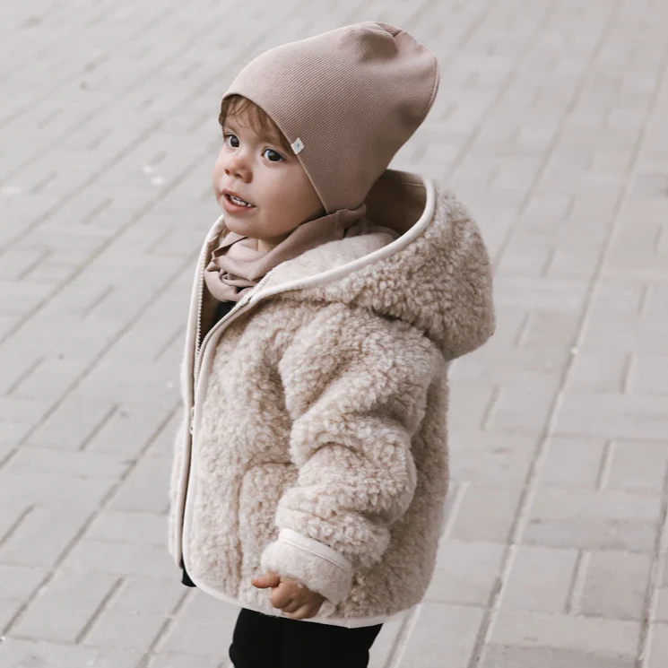 Ciara 100% Wool Hooded Coat (Biscuit) - Image 2