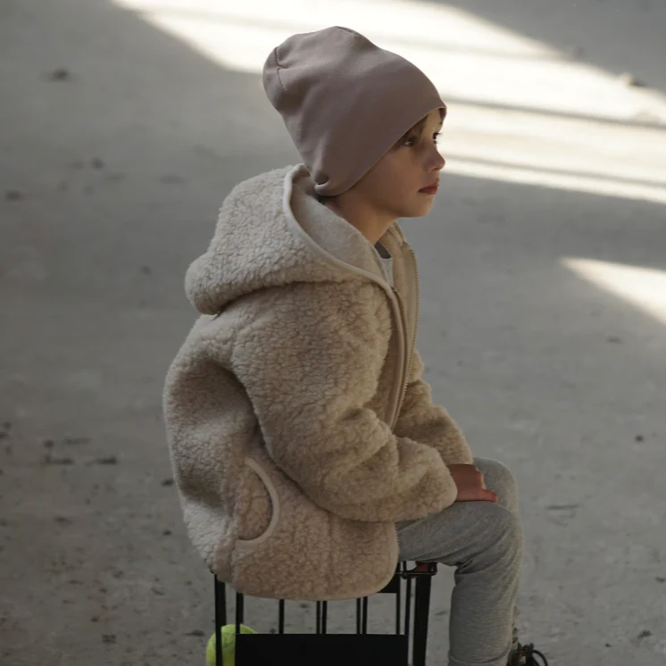 Ciara 100% Wool Hooded Coat (Biscuit) - Image 4