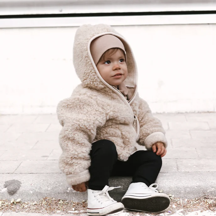 Ciara 100% Wool Hooded Coat (Biscuit) - Image 8