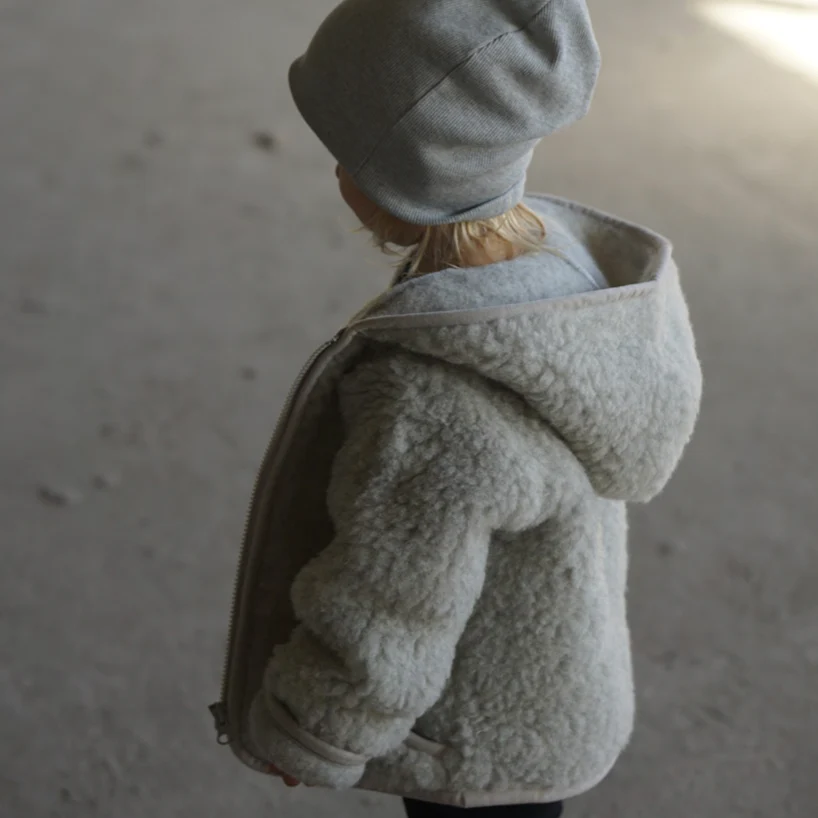 Ciara 100% Wool Hooded Coat (Grey) - Image 2