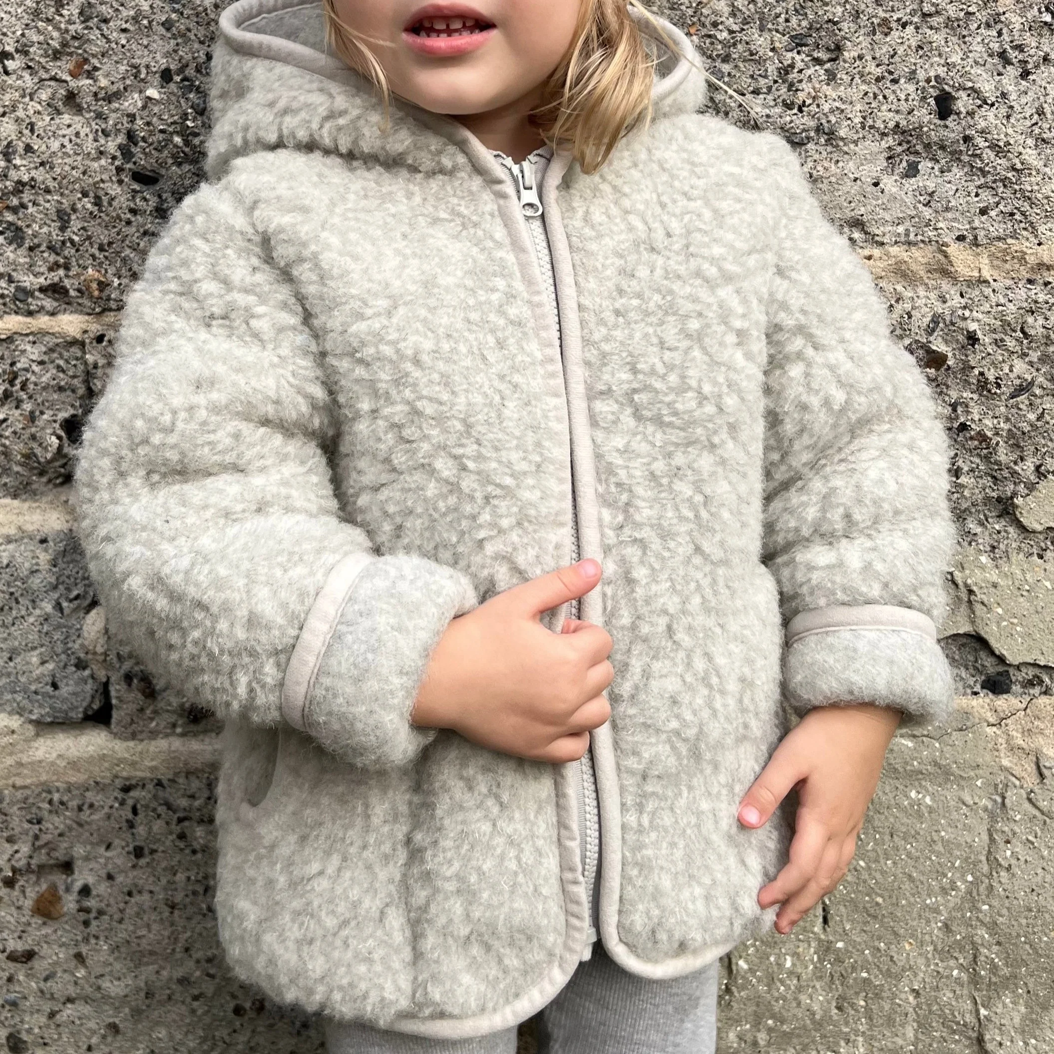 Ciara 100% Wool Hooded Coat (Grey) - Image 6