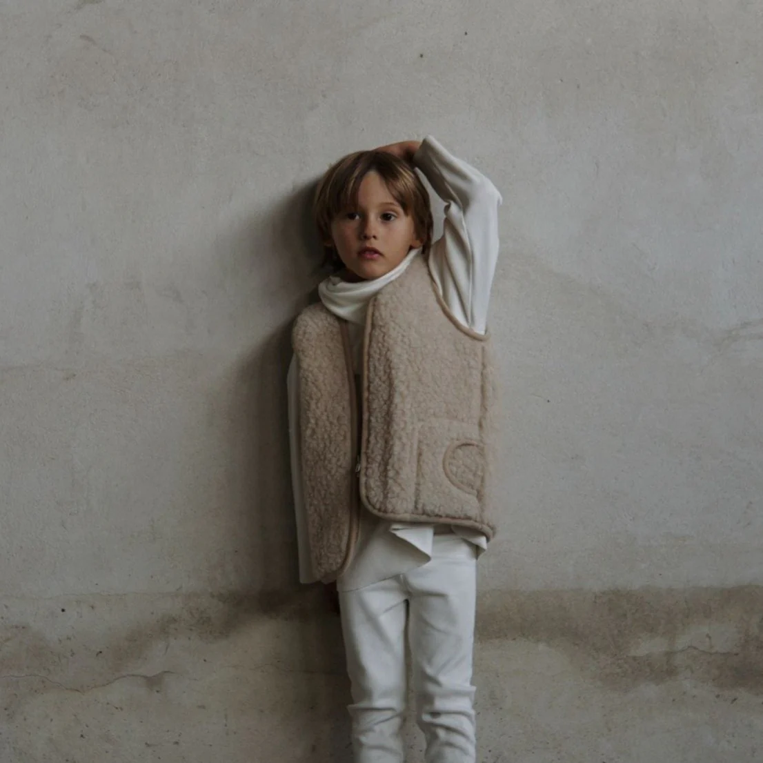 Clara 100% Wool Vest with Lining (Latte) - Image 10