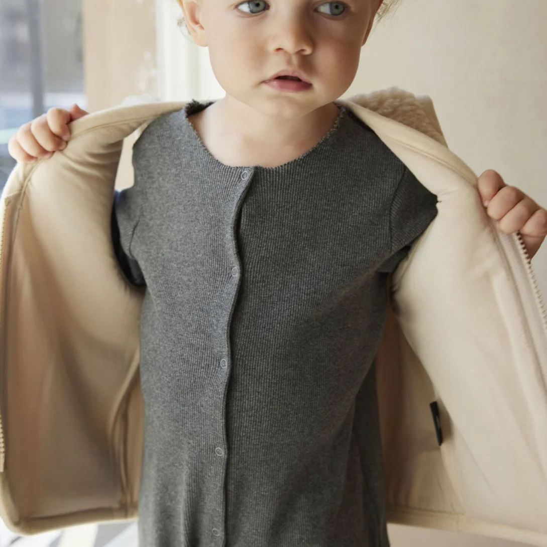 Clara 100% Wool Vest with Lining (Latte) - Image 3