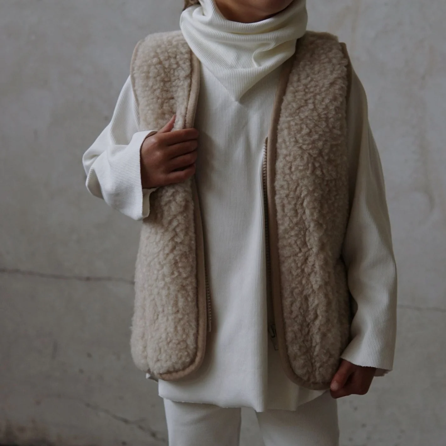 Clara 100% Wool Vest with Lining (Latte) - Image 5