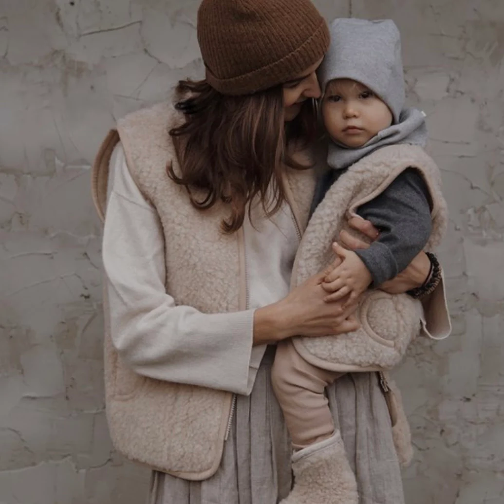 Clara 100% Wool Vest with Lining (Latte) - Image 7