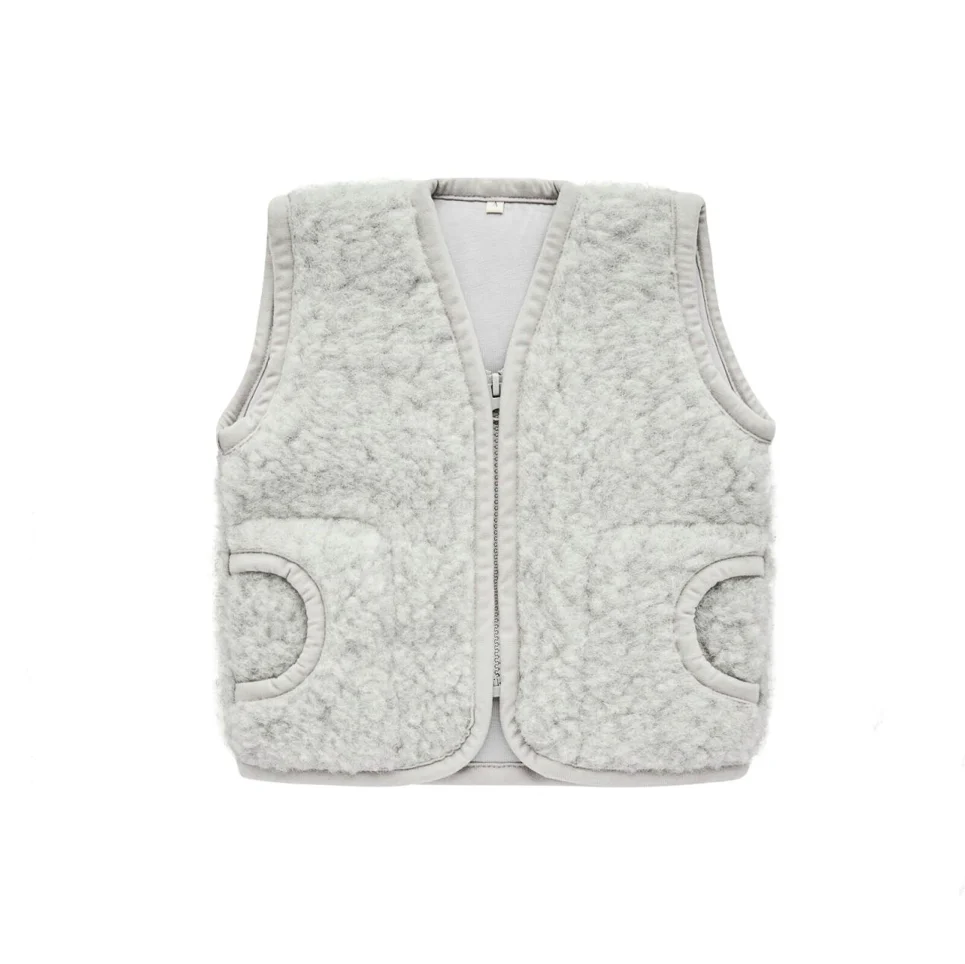 Clara 100% Wool Vest with Lining (Grey) - Image 10