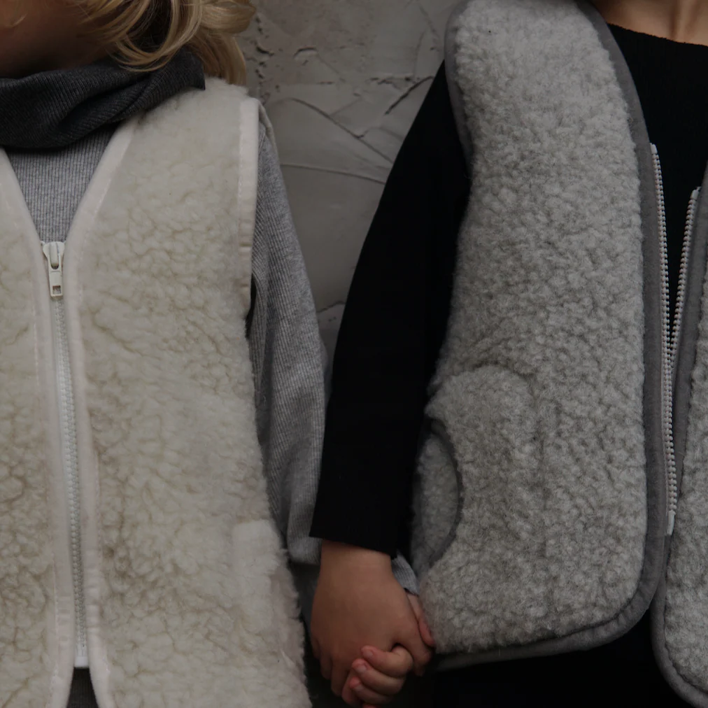 Clara 100% Wool Vest with Lining (Grey) - Image 4