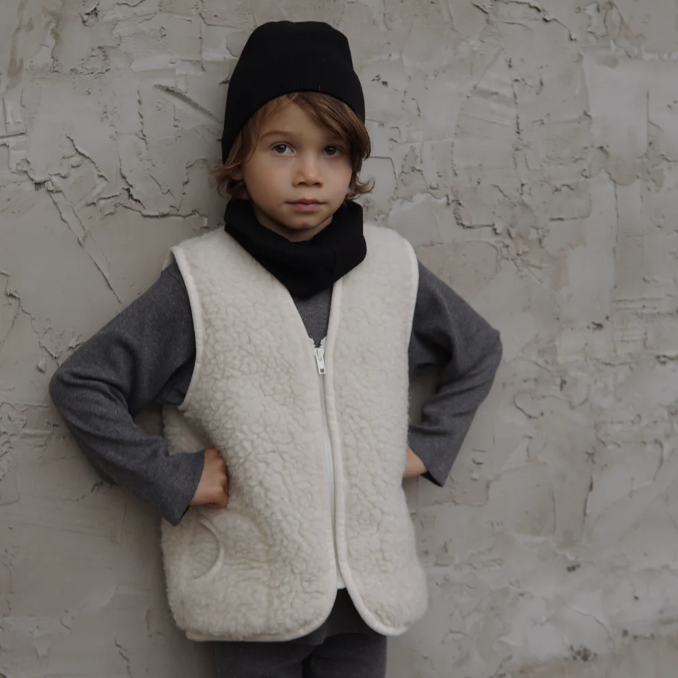 Clara 100% Wool Vest with Lining (Milk) - Image 3