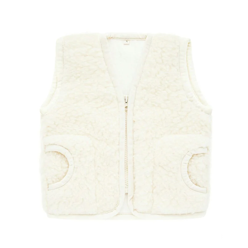 Clara 100% Wool Vest with Lining (Milk) - Image 9