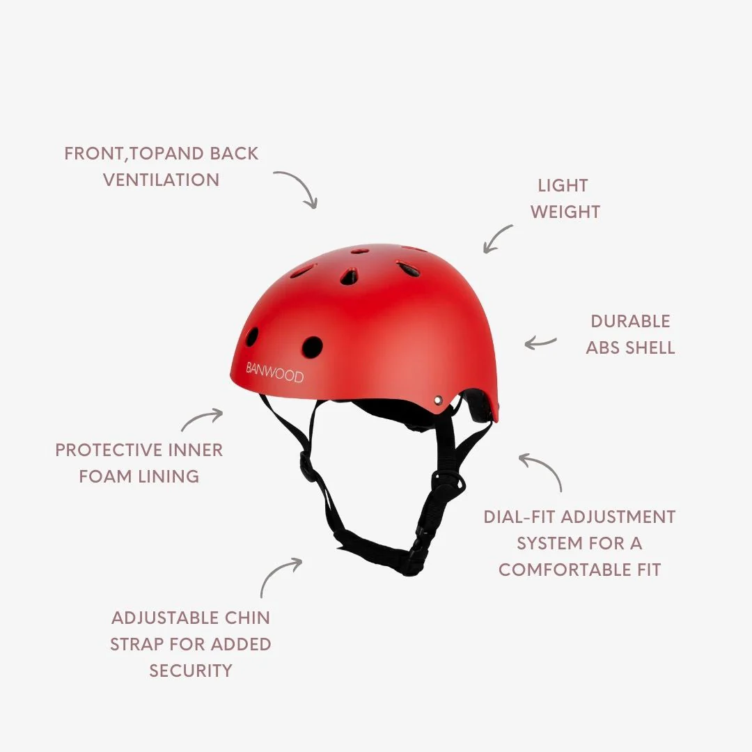 Banwood Classic Bike Helmet (Matte Red) - Image 3