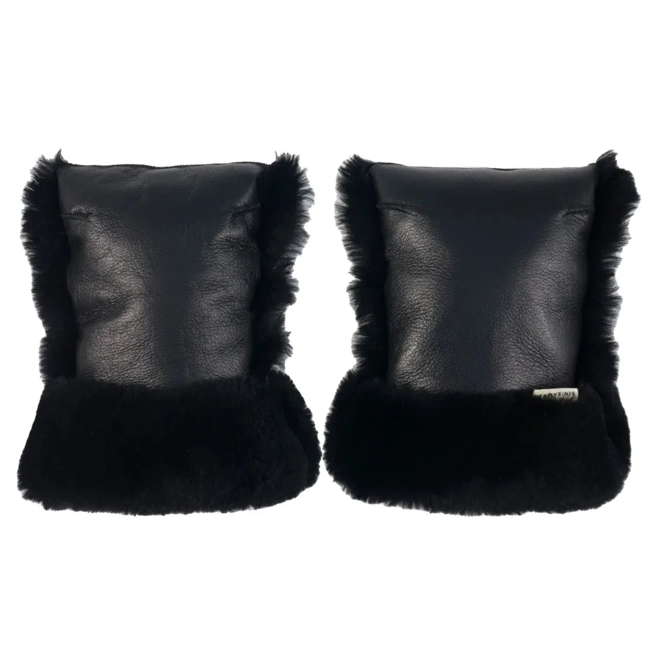 Coated Sheepskin Buggy Mittens (Noir) - Image 5