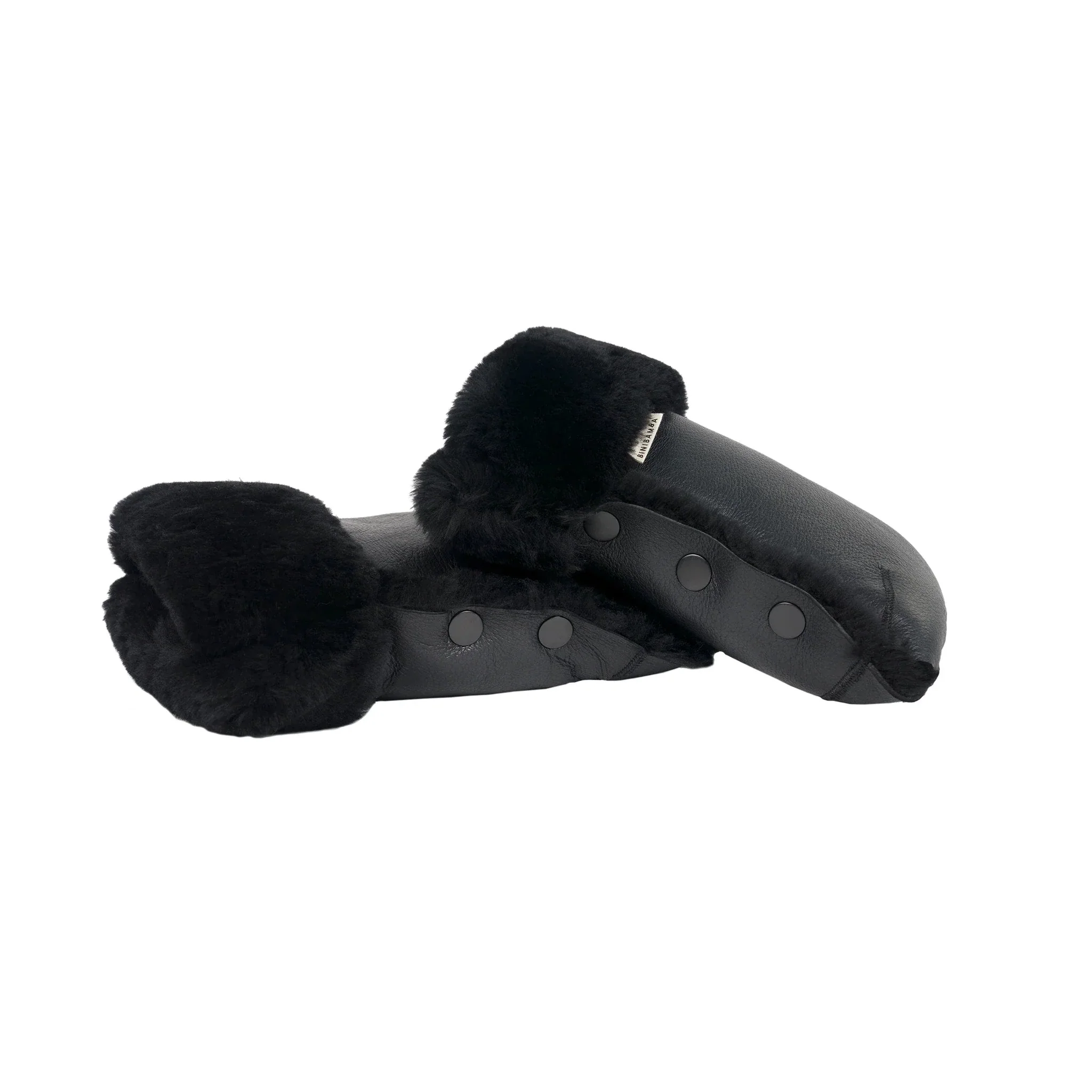 Coated Sheepskin Buggy Mittens (Noir) - Image 6