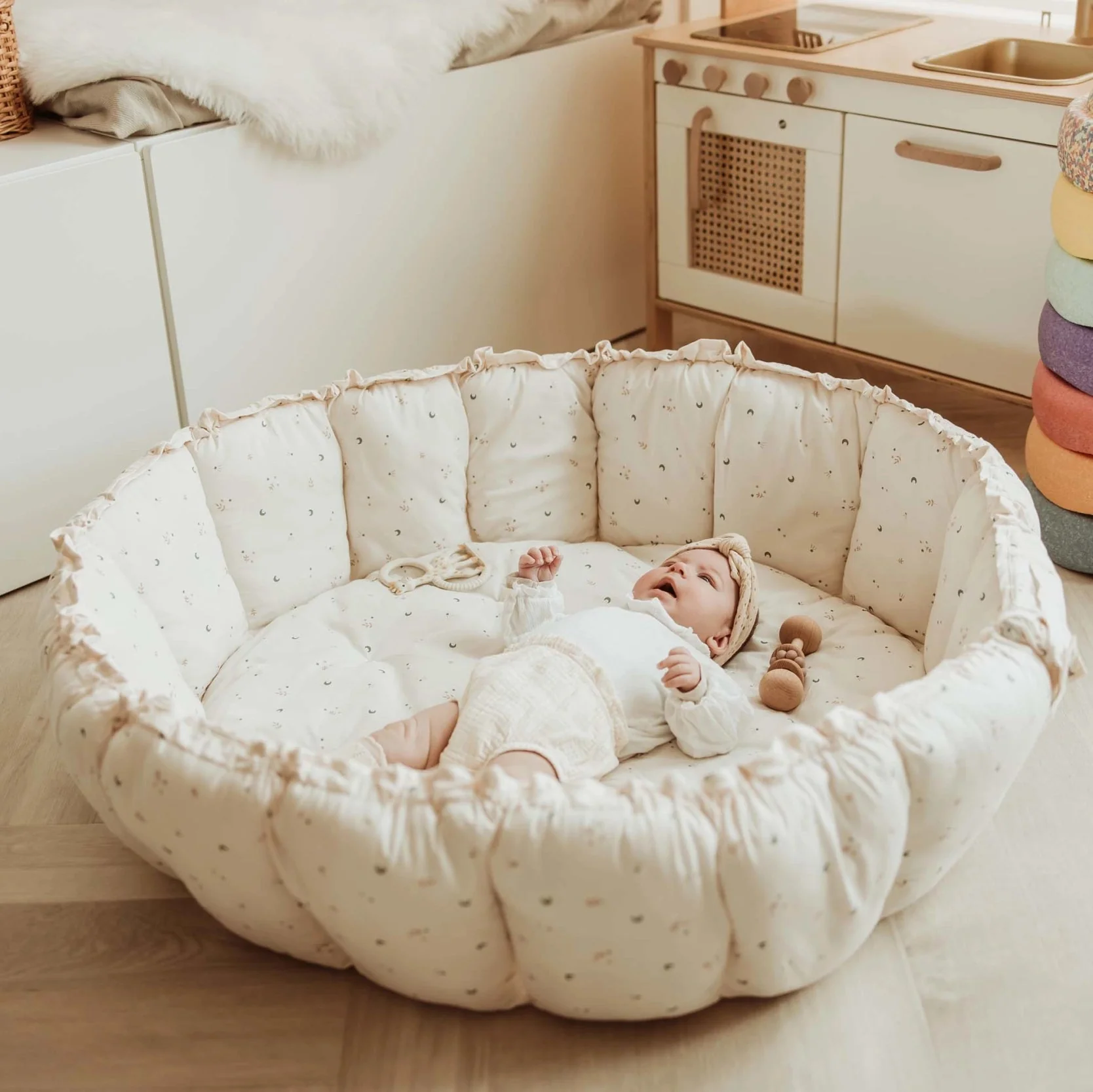 Coco Bloom Baby Nest and Playmat (Moon) - Image 3