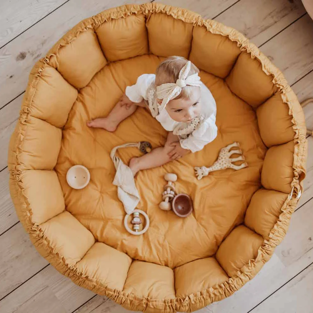 Coco Bloom Baby Nest and Playmat (Mustard) - Image 2