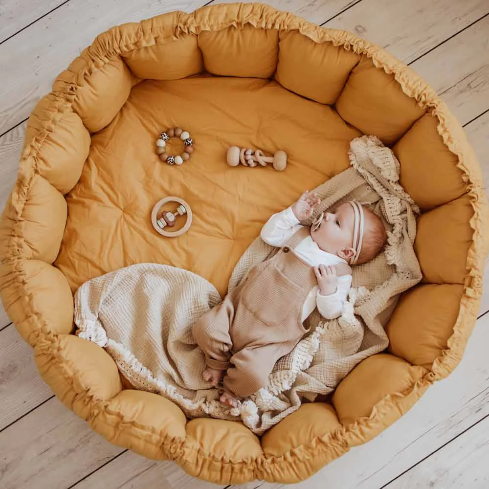 Coco Bloom Baby Nest and Playmat (Mustard) - Image 4