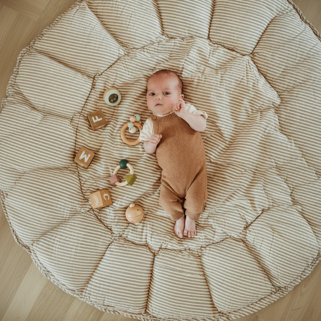 Coco Bloom Baby Nest and Playmat (Stripes Blue)-PRE ORDER END OF APRIL - Image 2
