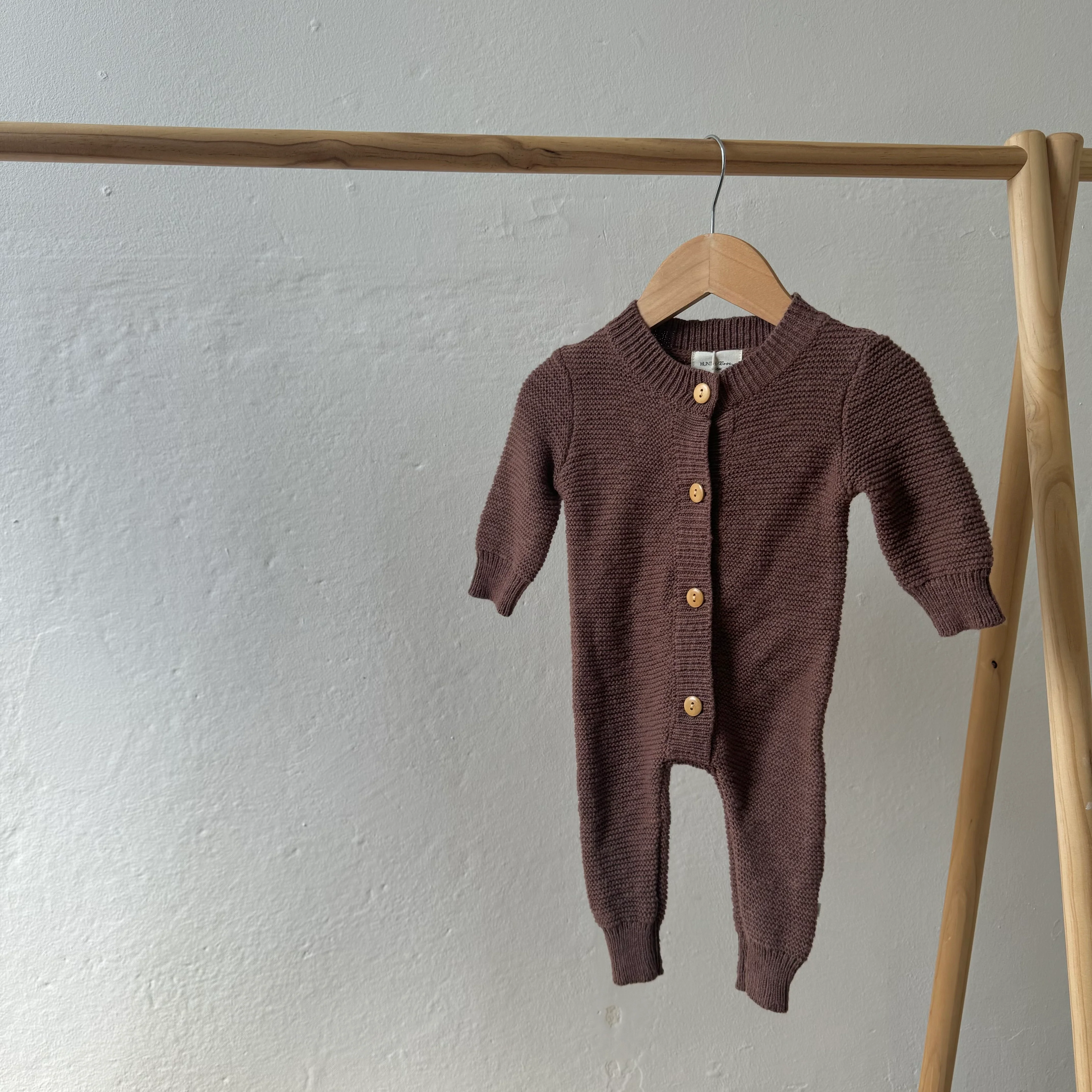 Cocoa Teddy Cotton Knit Baby Romper - Image 6