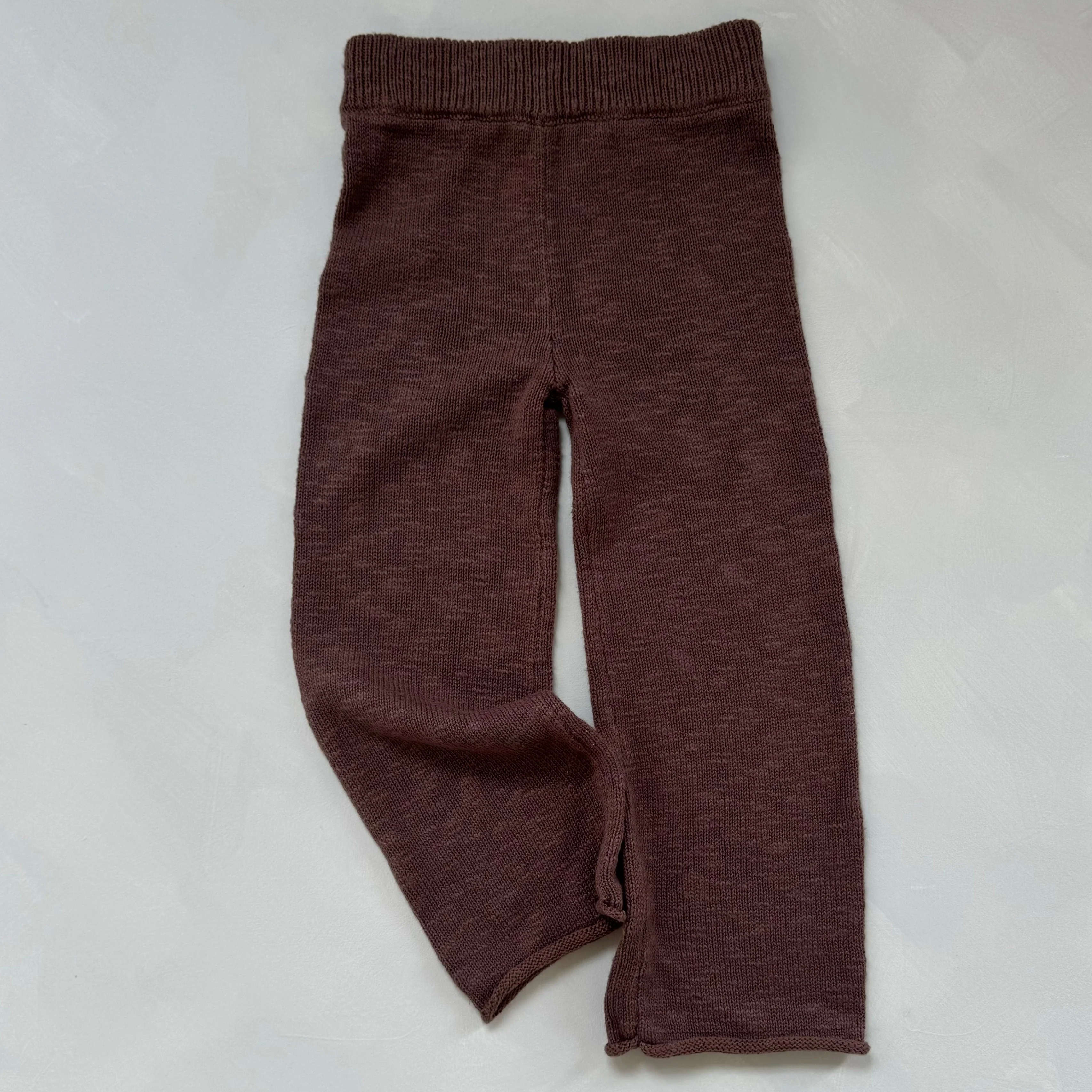 Cocoa Teddy Wide Leg Cotton Knit Bottoms - Image 3