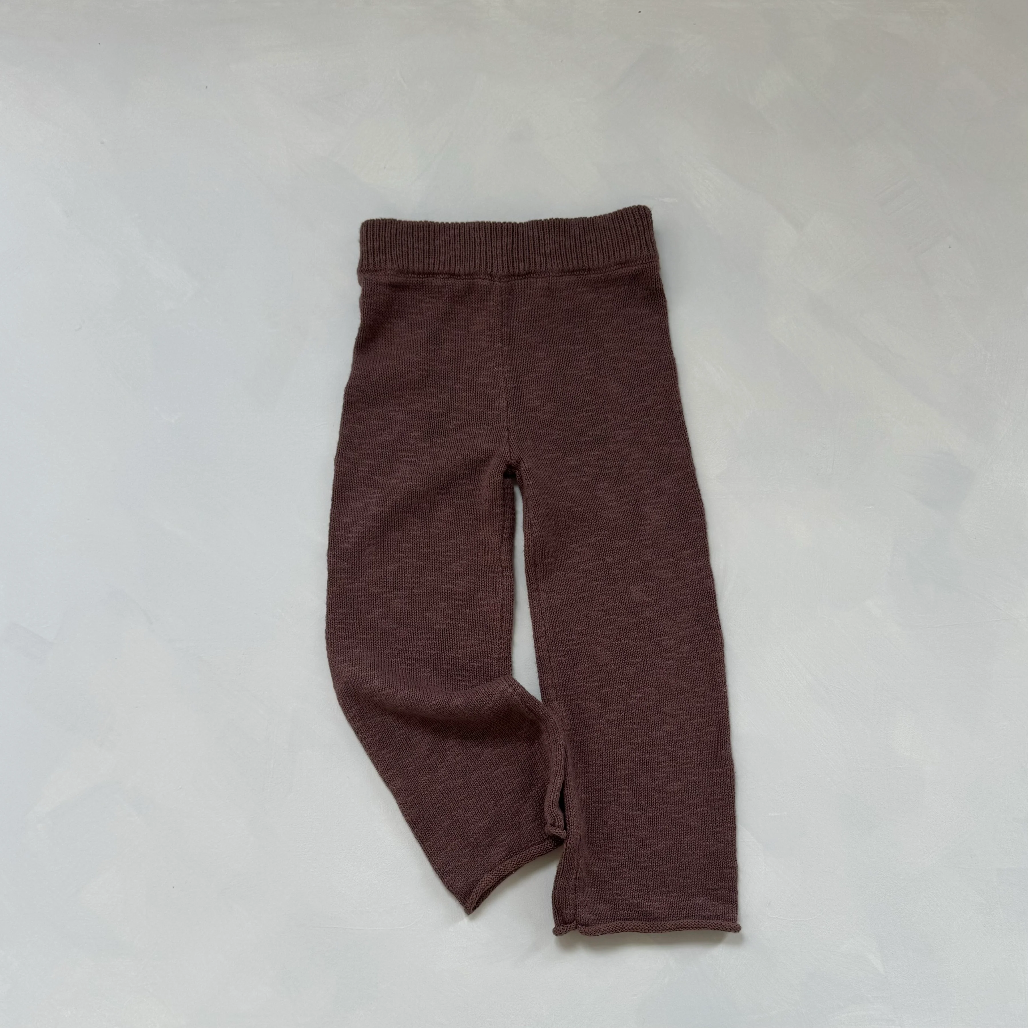 Cocoa Teddy Wide Leg Cotton Knit Bottoms - Image 4