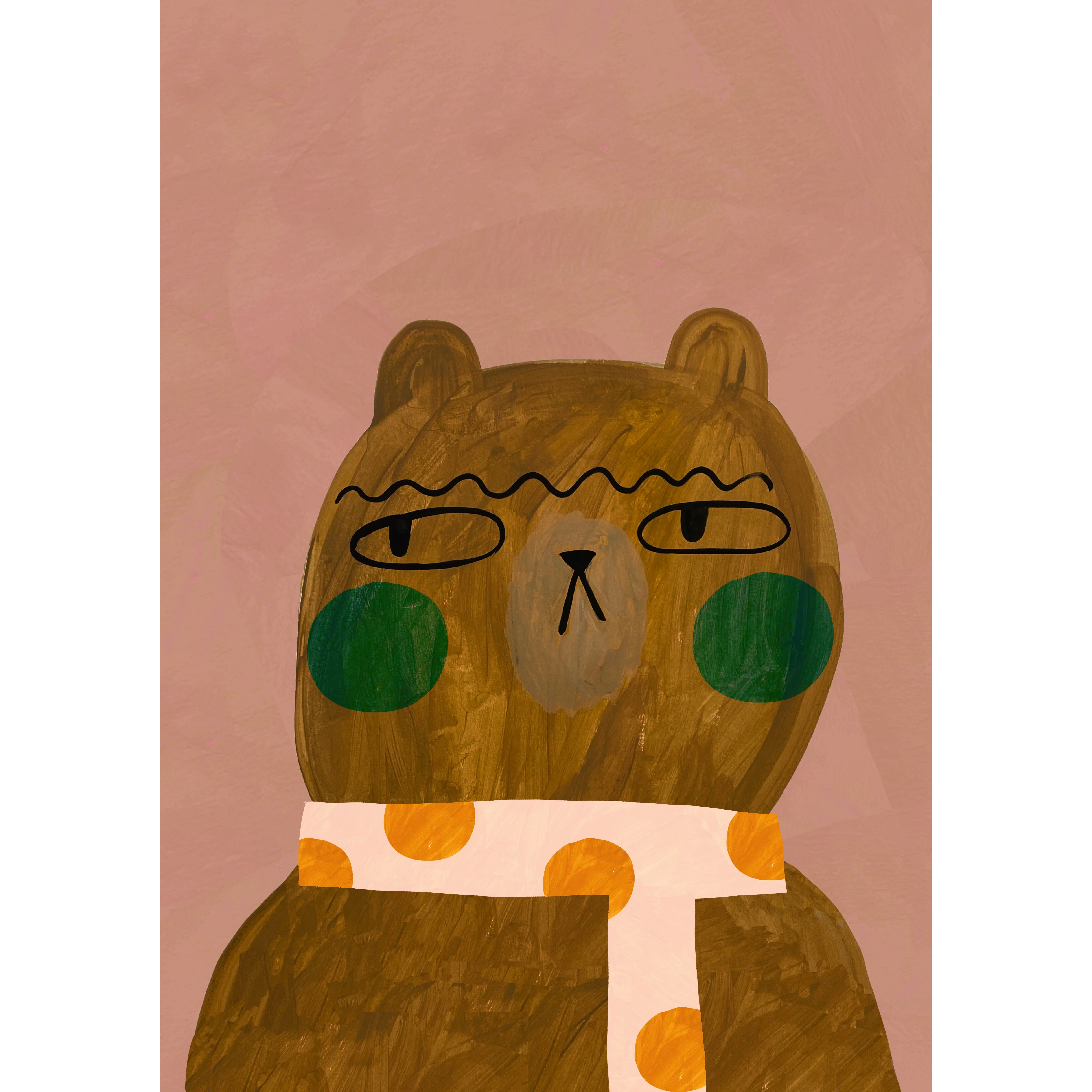 'Cool Bear' Hand Painted Art Print - Image 2