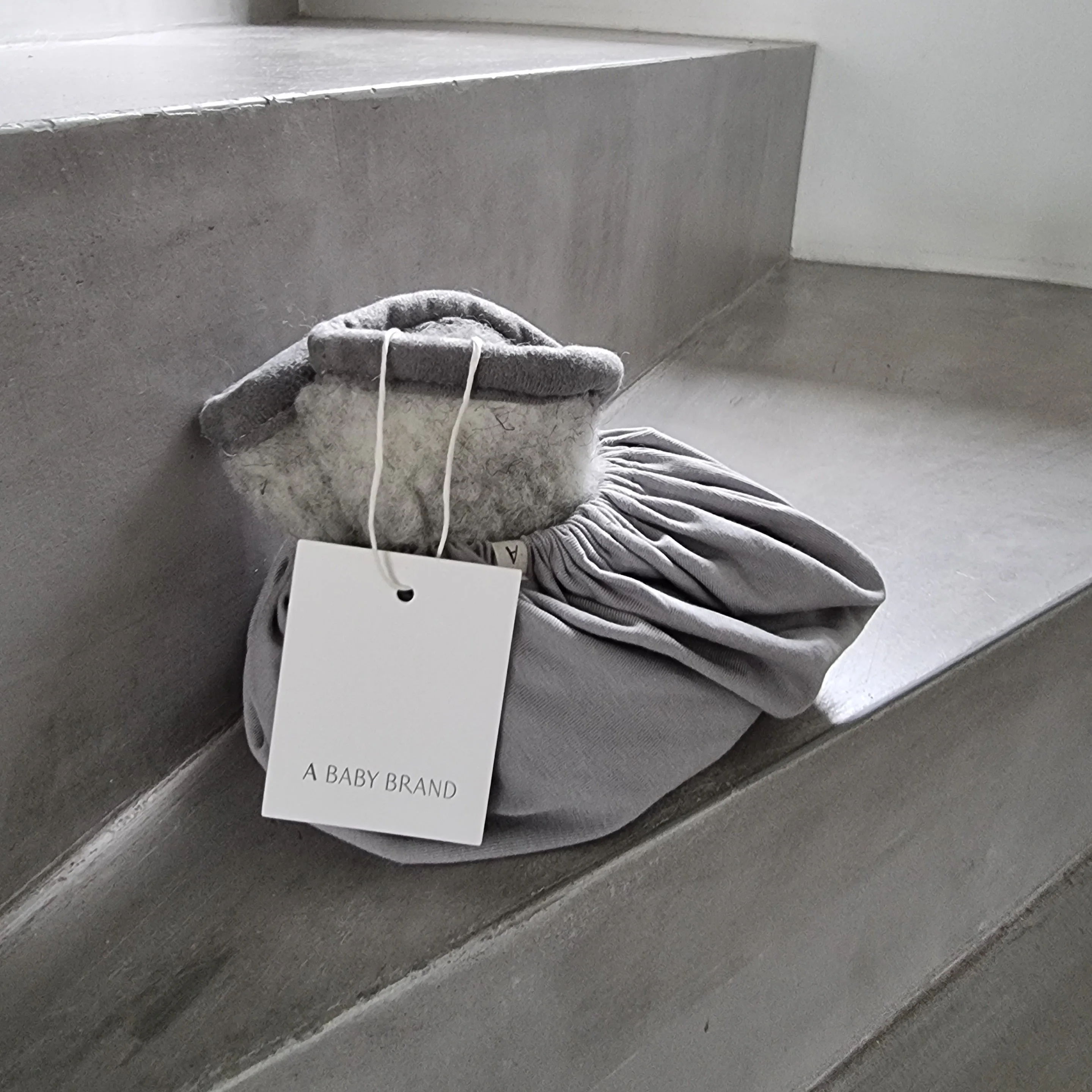 Grey Pure Wool Baby Booties - Image 3