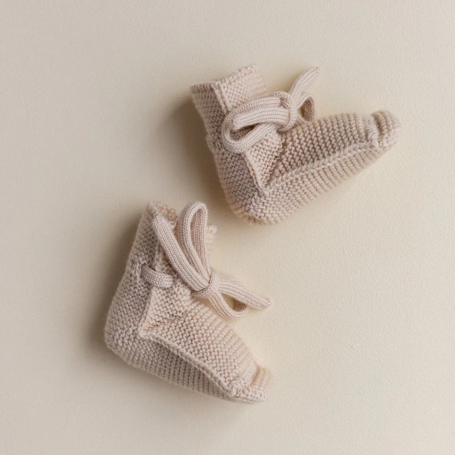 Merino Wool Baby Booties (Oat) - Image 3