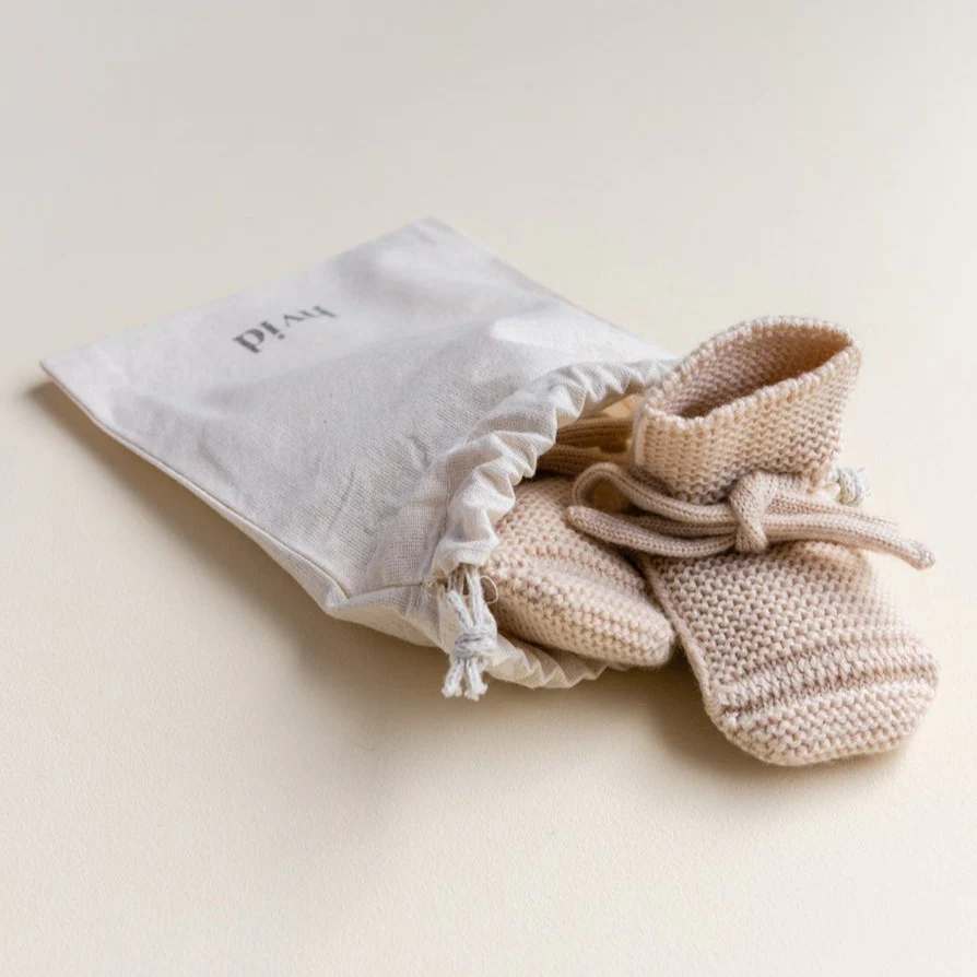 Merino Wool Baby Booties (Oat) - Image 6