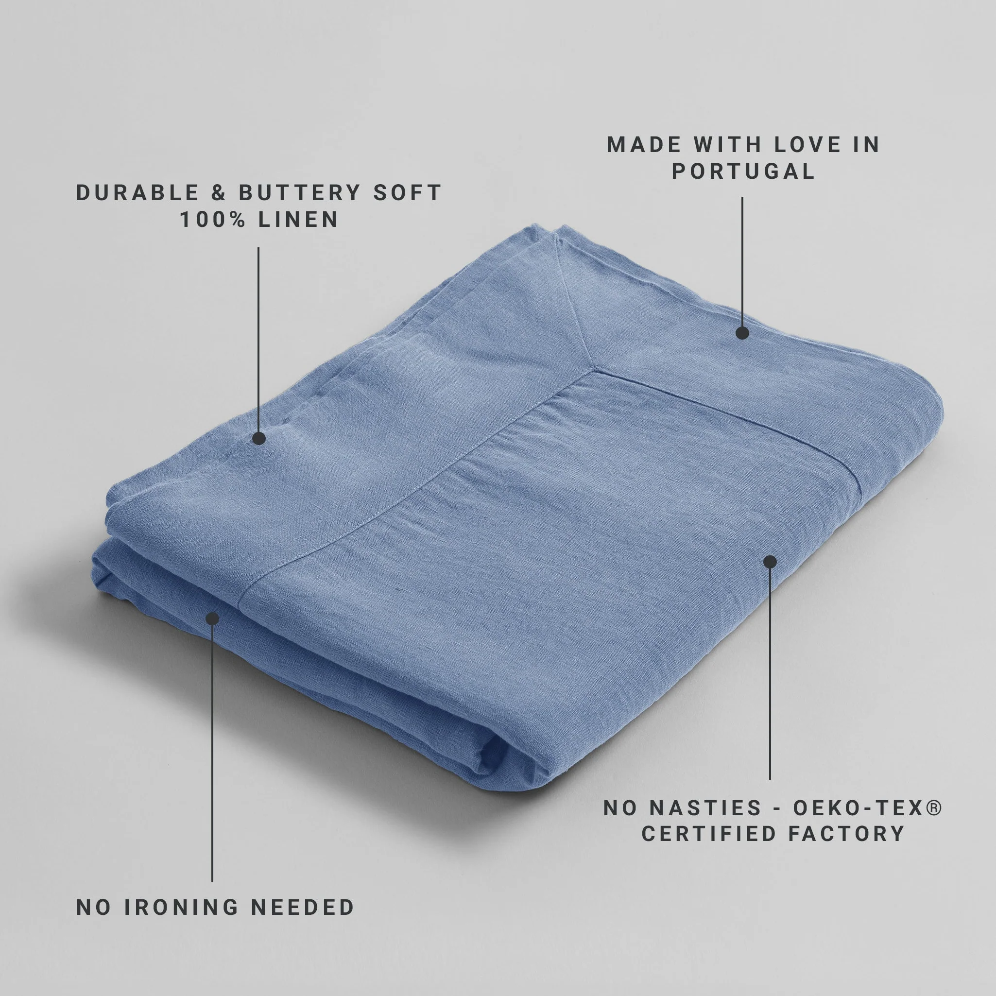 Cornflower Blue 100% Linen Tablecloth - Image 3