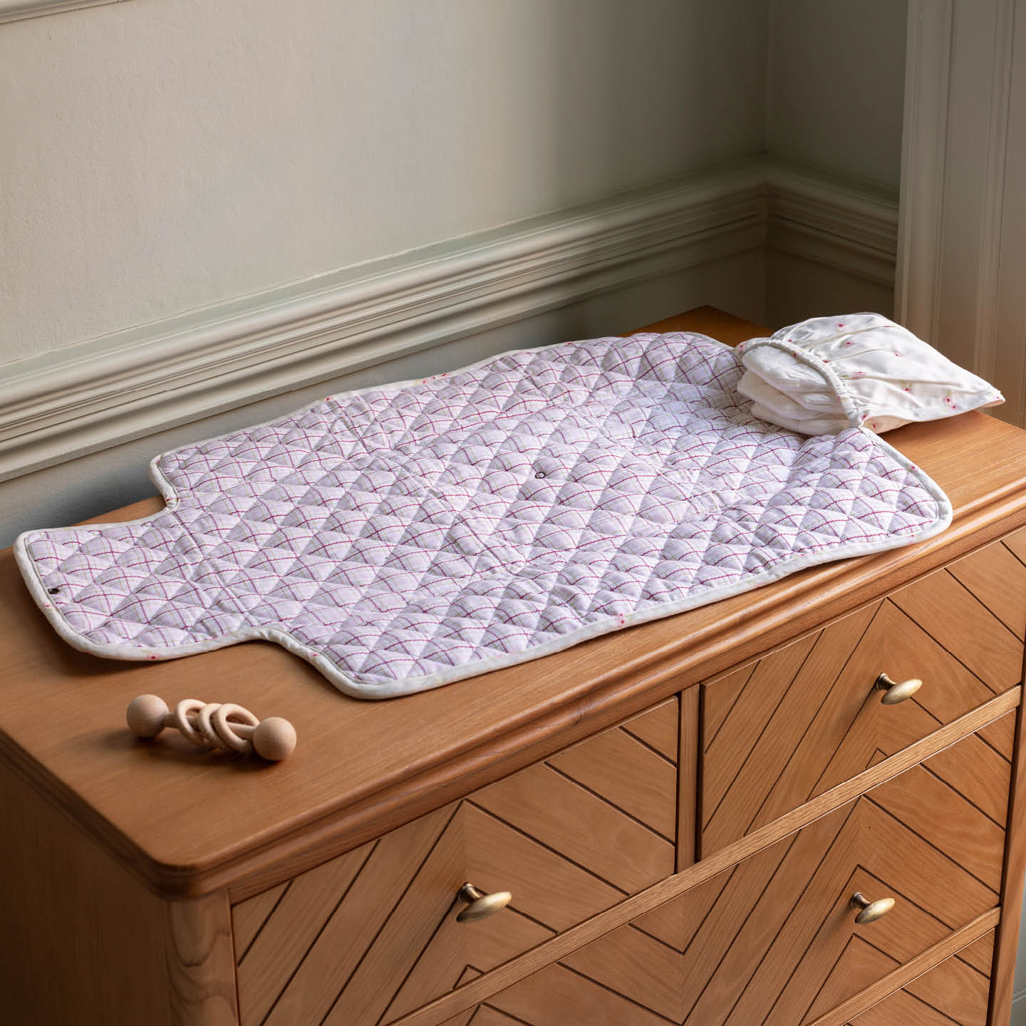 Cotton Travel Baby Changing Mat (Anemone) - Image 2