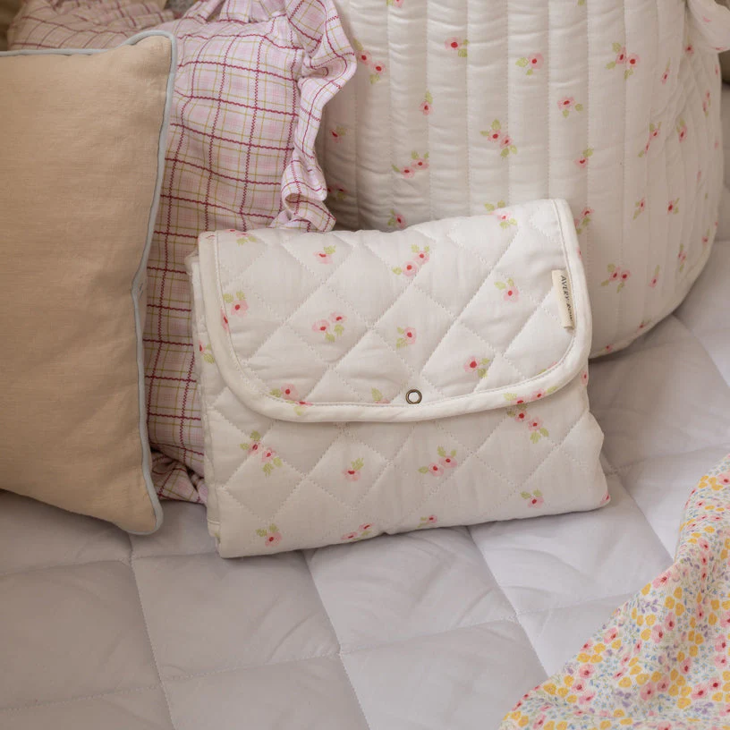 Cotton Travel Baby Changing Mat (Anemone) - Image 3