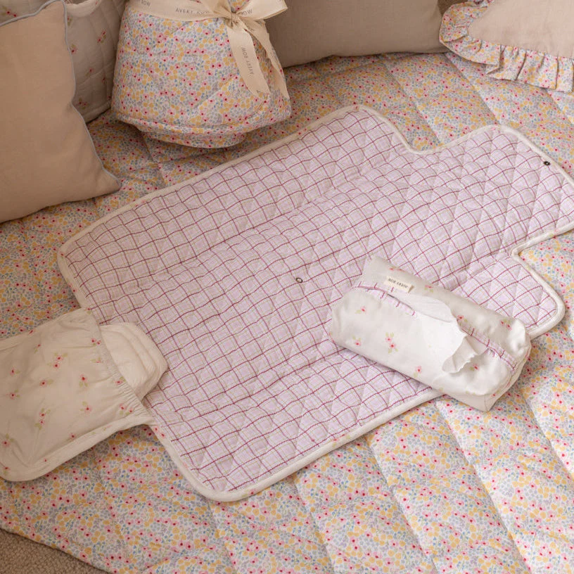 Cotton Travel Baby Changing Mat (Anemone) - Image 4
