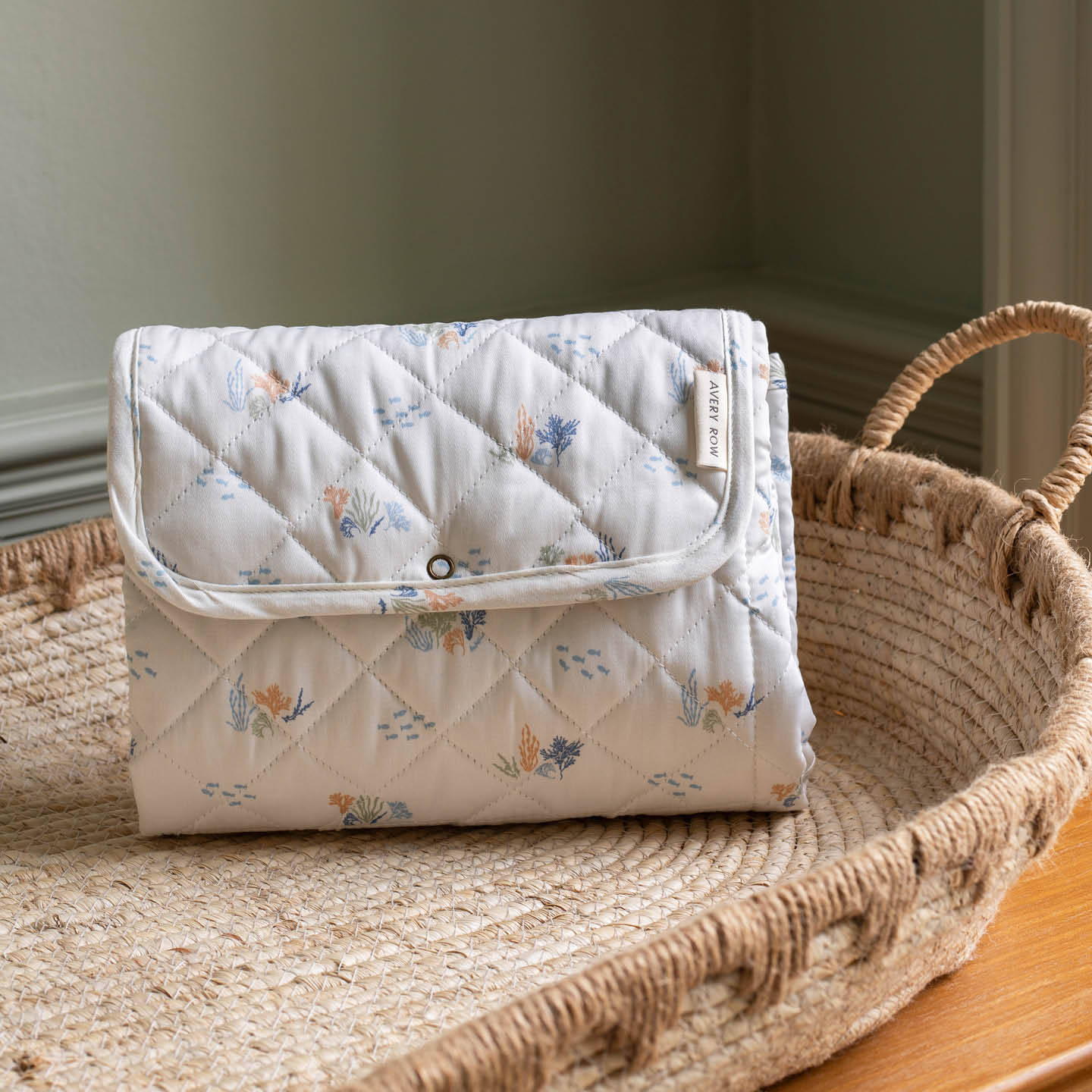 Cotton Travel Baby Changing Mat (Coastline)