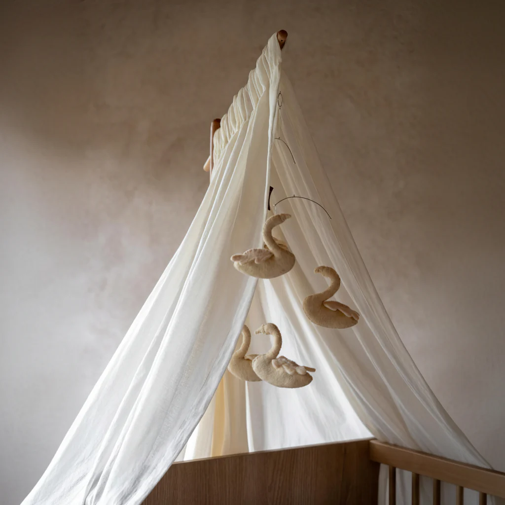 Cotton Veil for Baby Crib (Ecru)