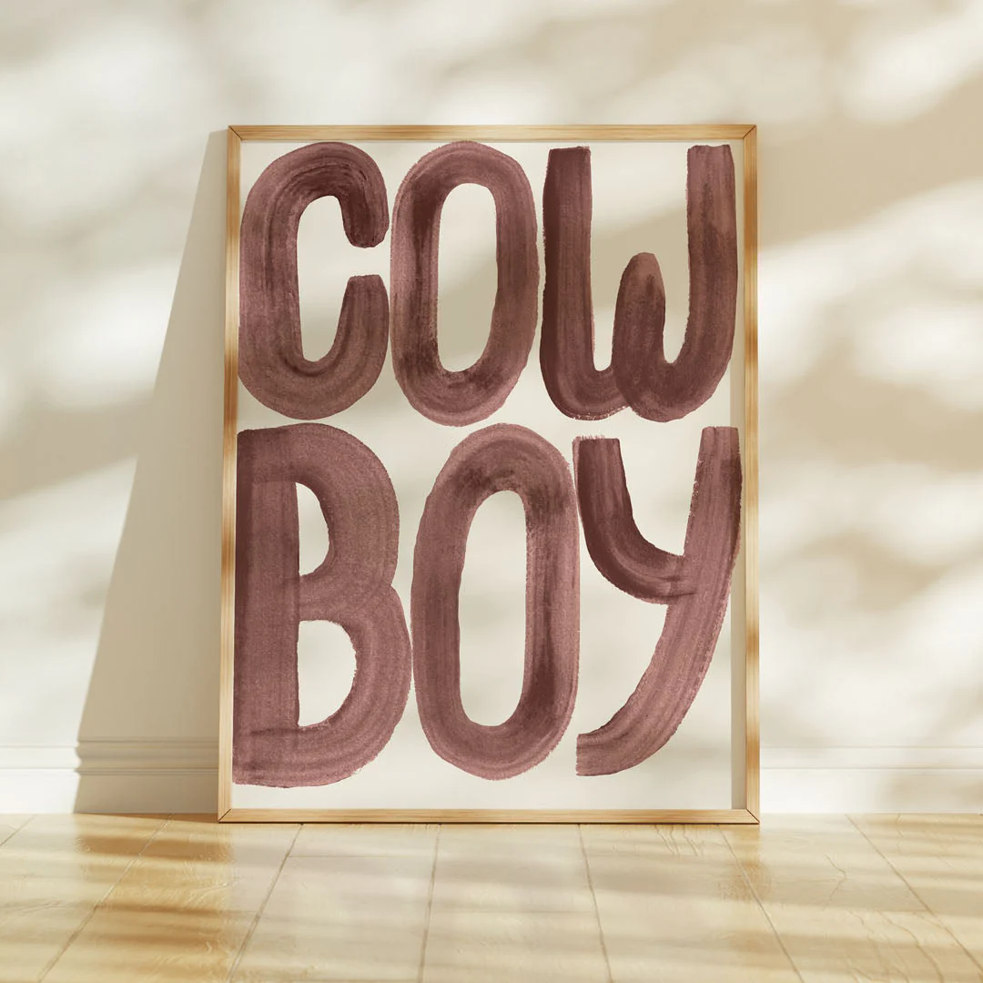 Cowboy Word Art Print