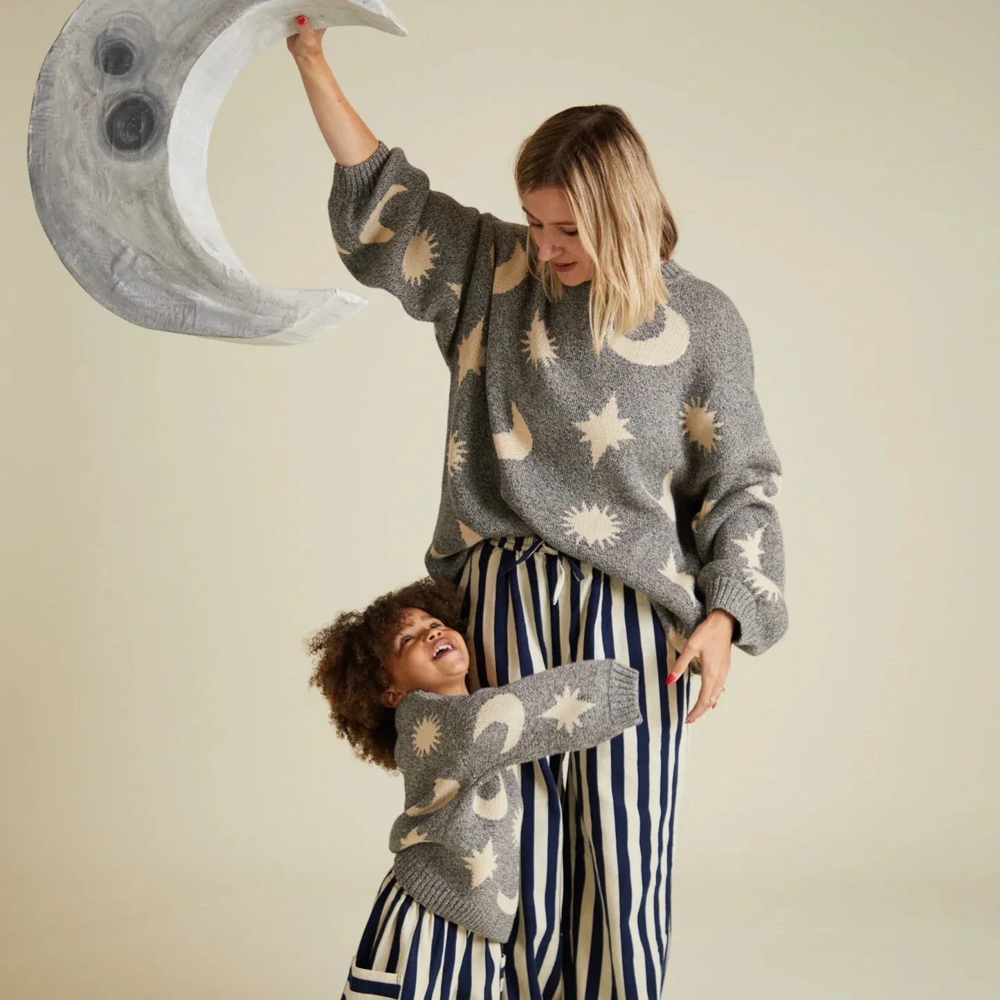 Cozmo Midnight Moon Star Print Knitted Sweater - Image 2