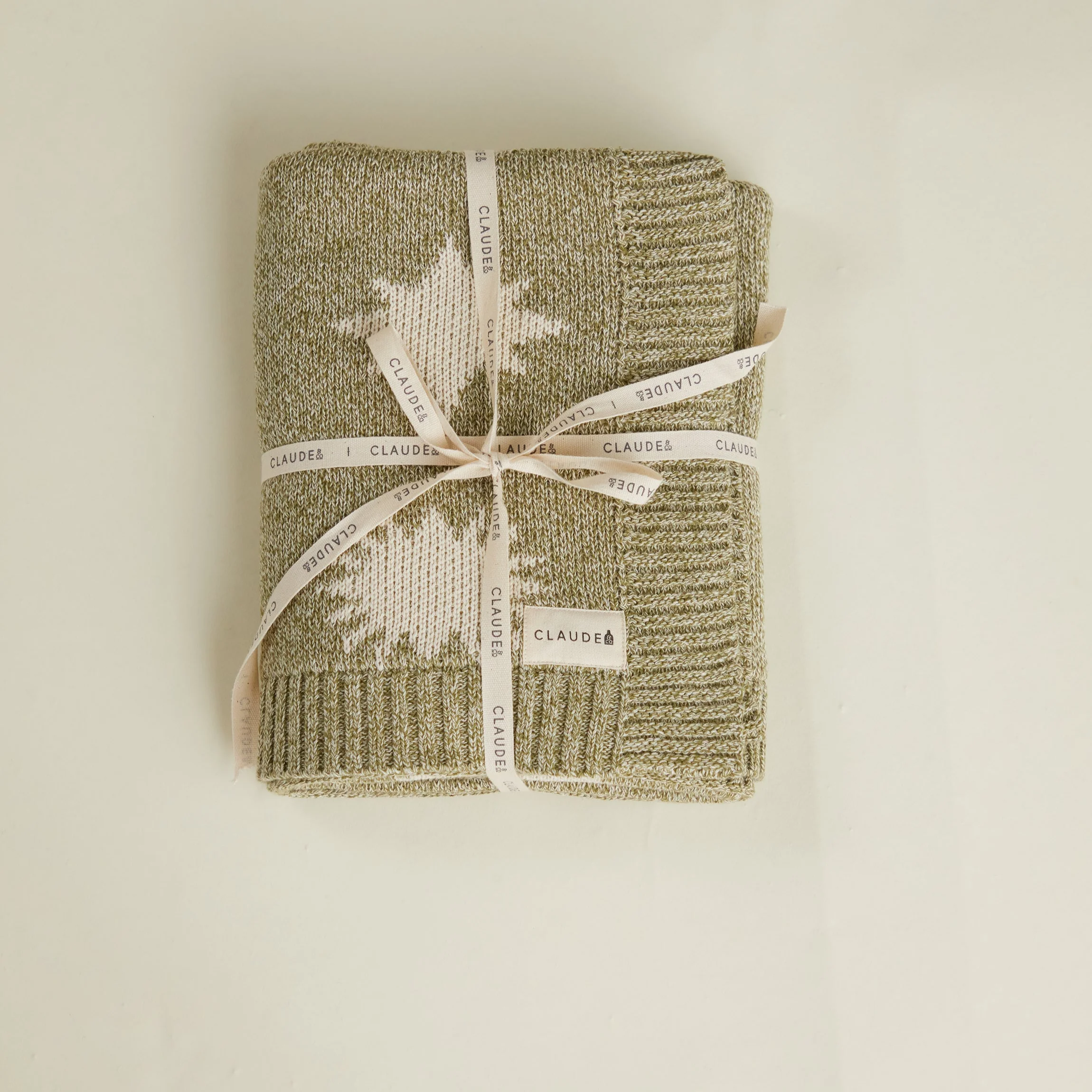 Cozmo Moon + Star Matcha Organic Knit Blanket - Image 3