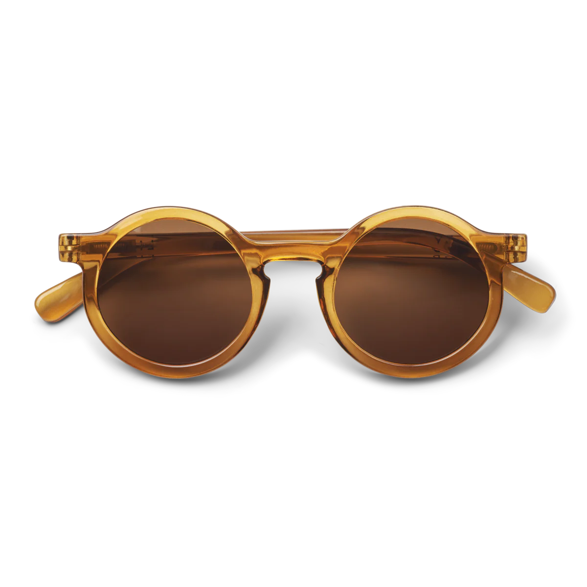 Darla Retro Round Sunglasses (Mustard Transparent)