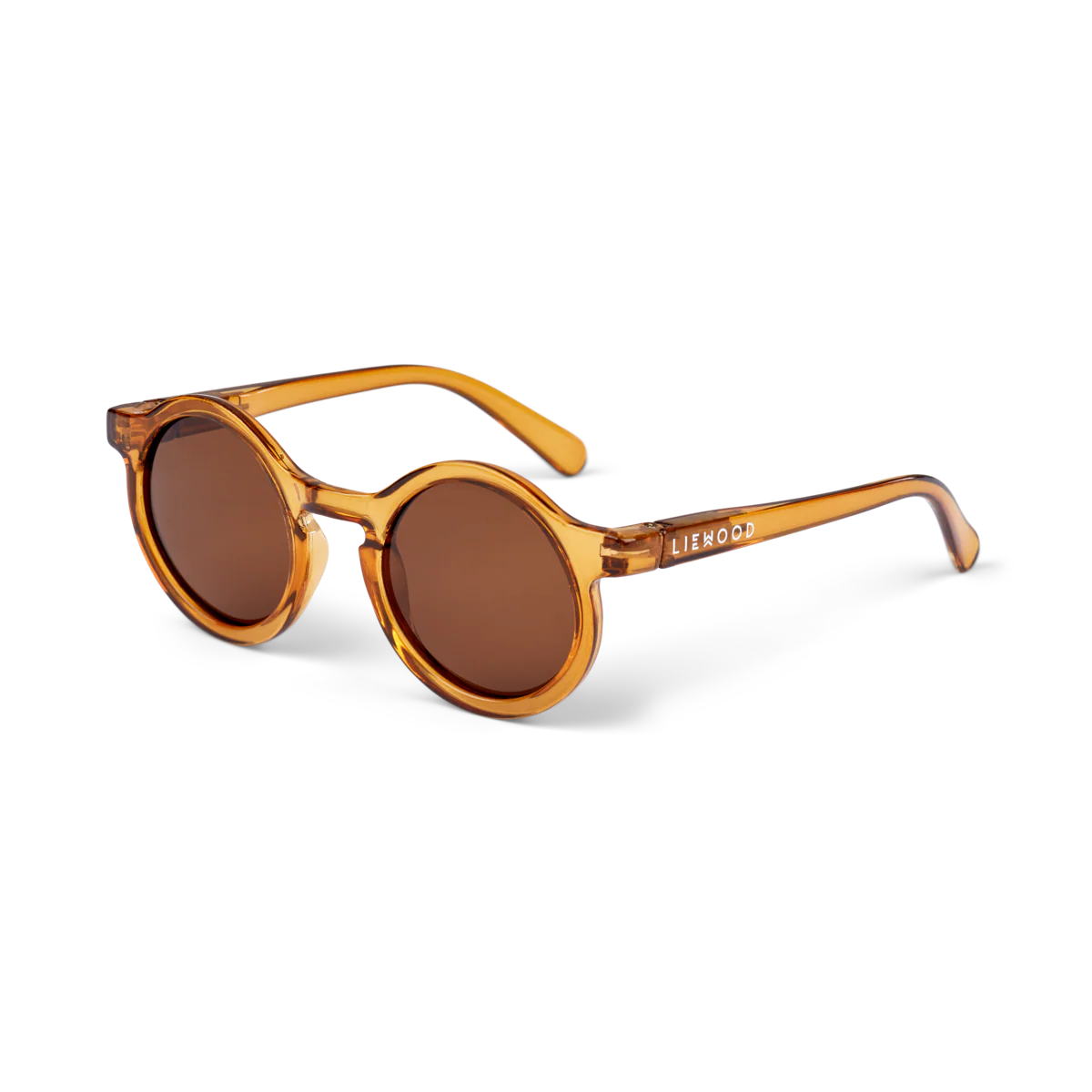 Darla Retro Round Sunglasses (Mustard Transparent) - Image 2