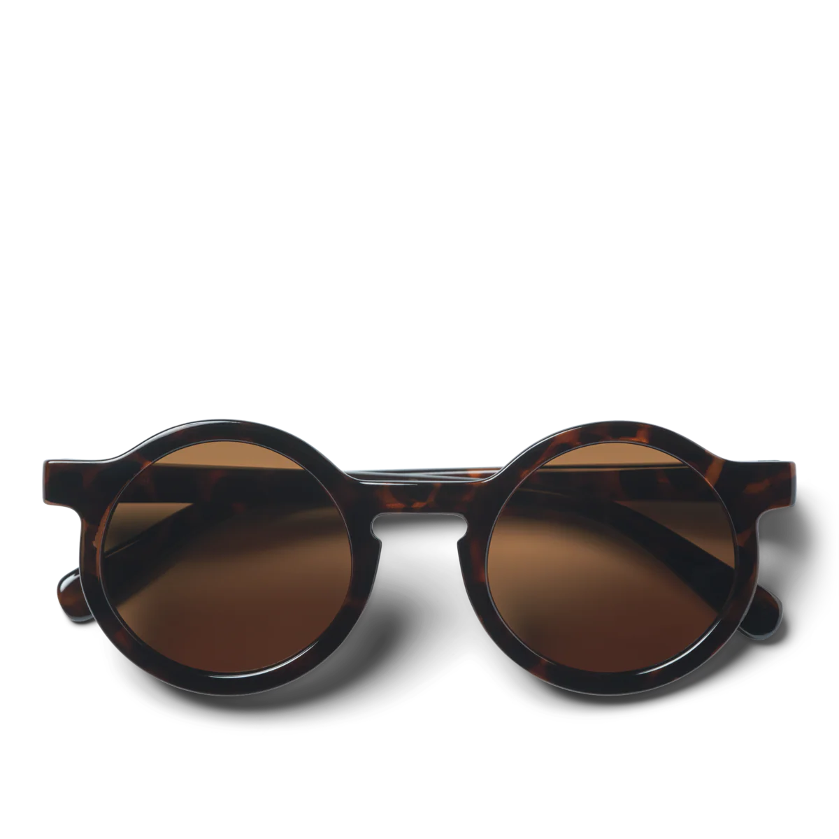Darla Retro Round Sunglasses (Shiny Dark Tortoise) - Image 2